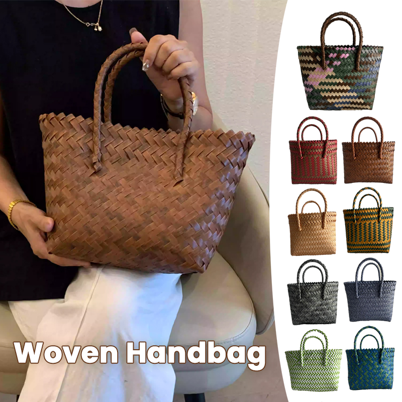 Travel Accessories Gift Basket - Large Capacity Handmade Woven Bag Plastic