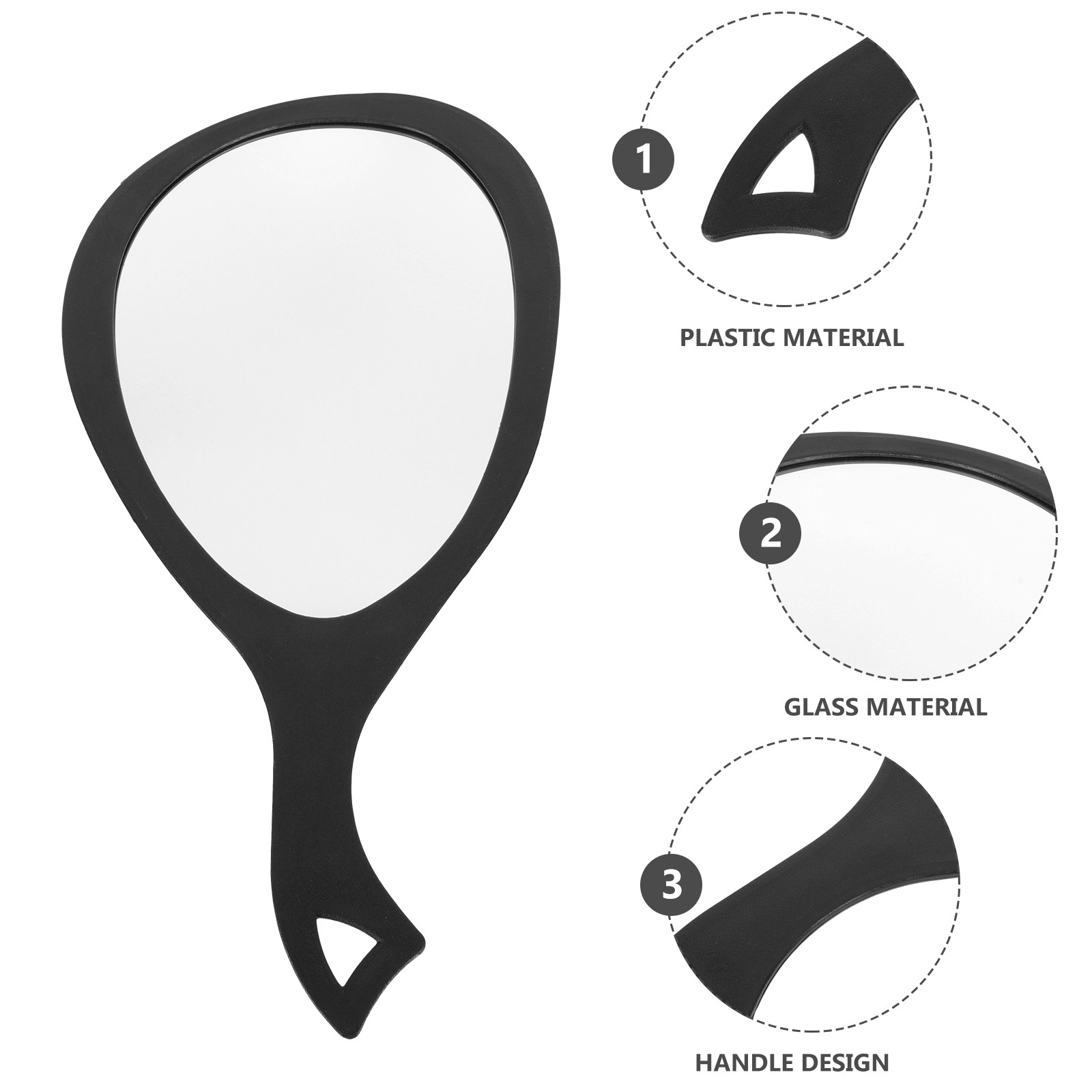 1Pcs Handheld Round Mirror Com - Travel Accessories Teens review and price
