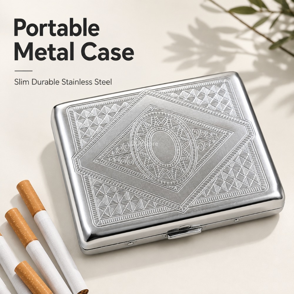 Stainless Steel Cigarette Box  - Travel Accessories Us review and price