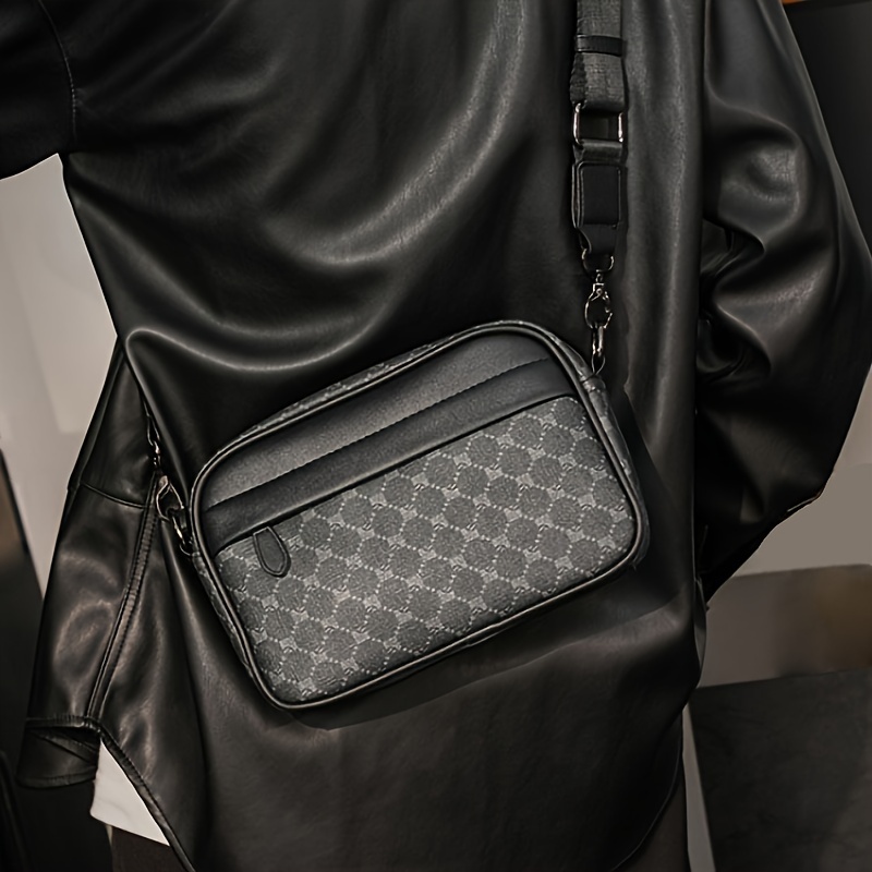 Men Classic Print PU Crossbody - Camera Bag Travel review and price