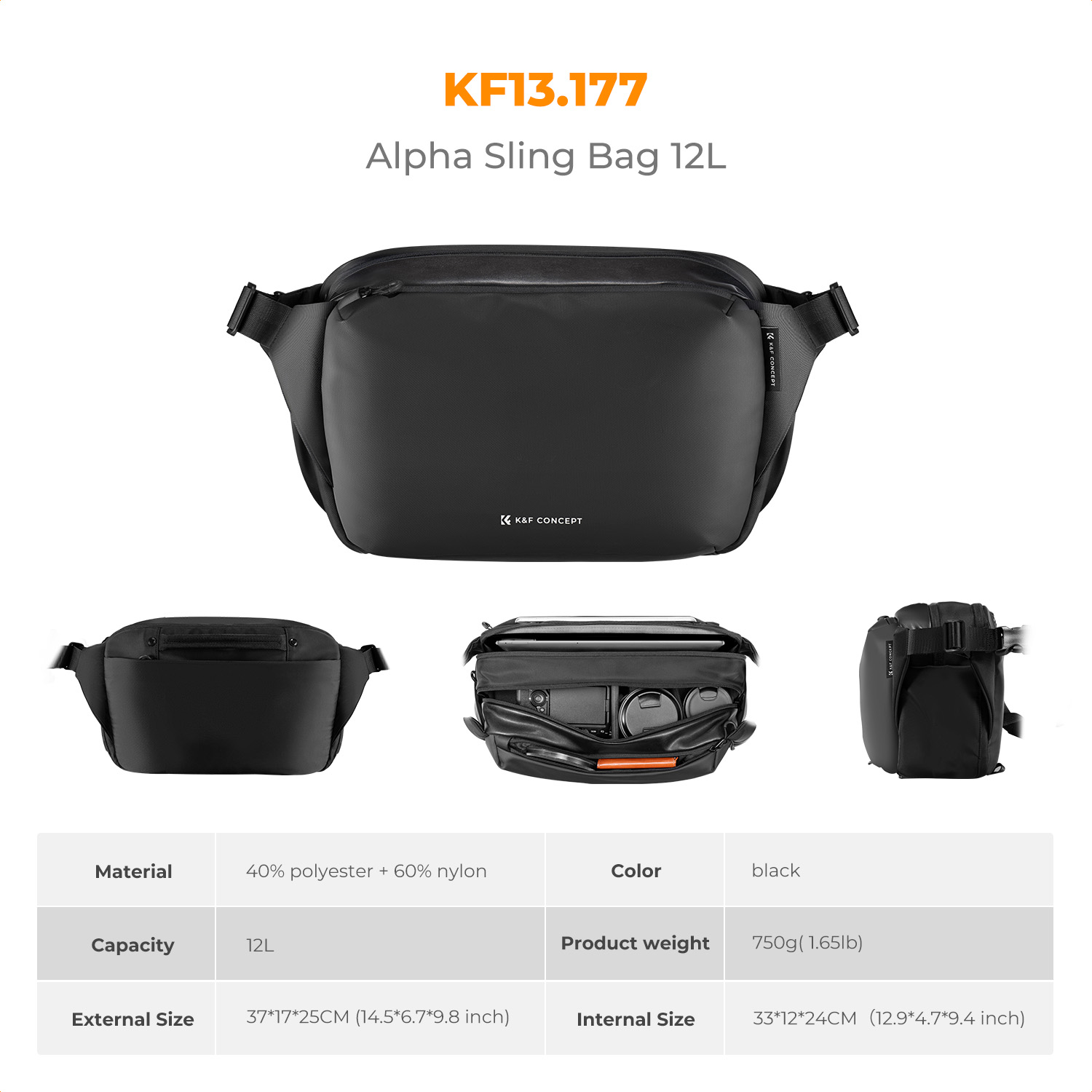 K&F CONCEPT 12L/10L Camera Sli - Camera Bag Travel review and price