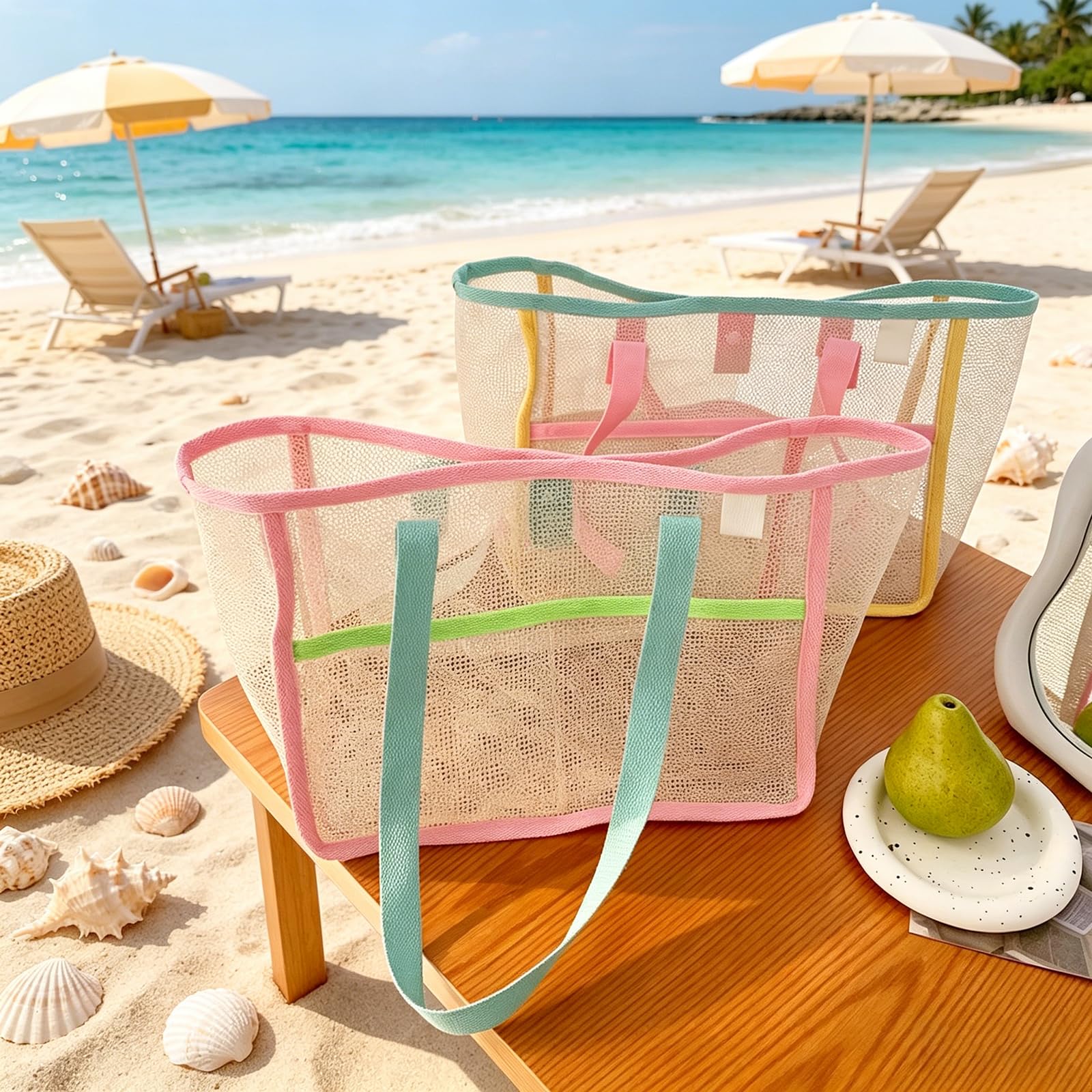 Beach Bags for Women Colorful  - Travel Accessories Us review and price