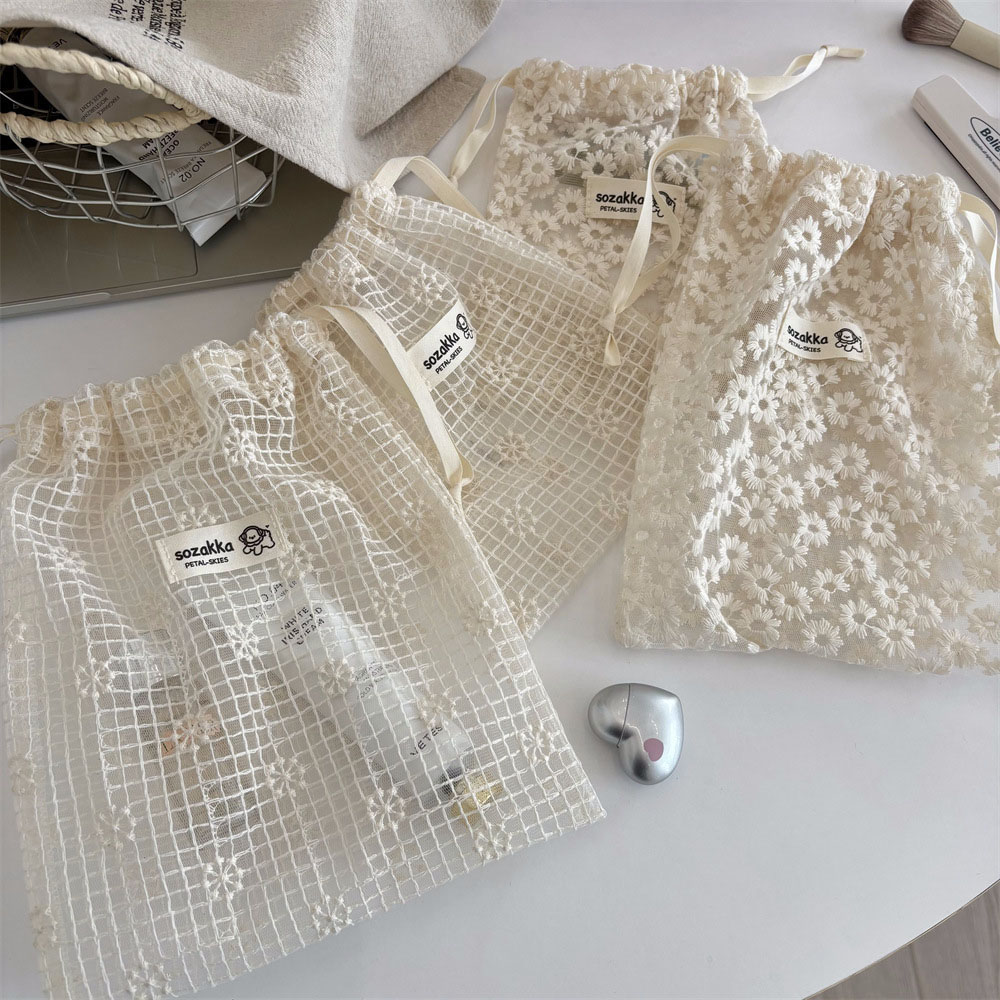 Lace Embroidered Daisy Mesh Dr - Travel Accessories Bag review and price